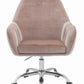 Stylish Mauve Rose Velvet Office Desk Chair on Wheels By Homeroots | Office Chairs | Modishstore