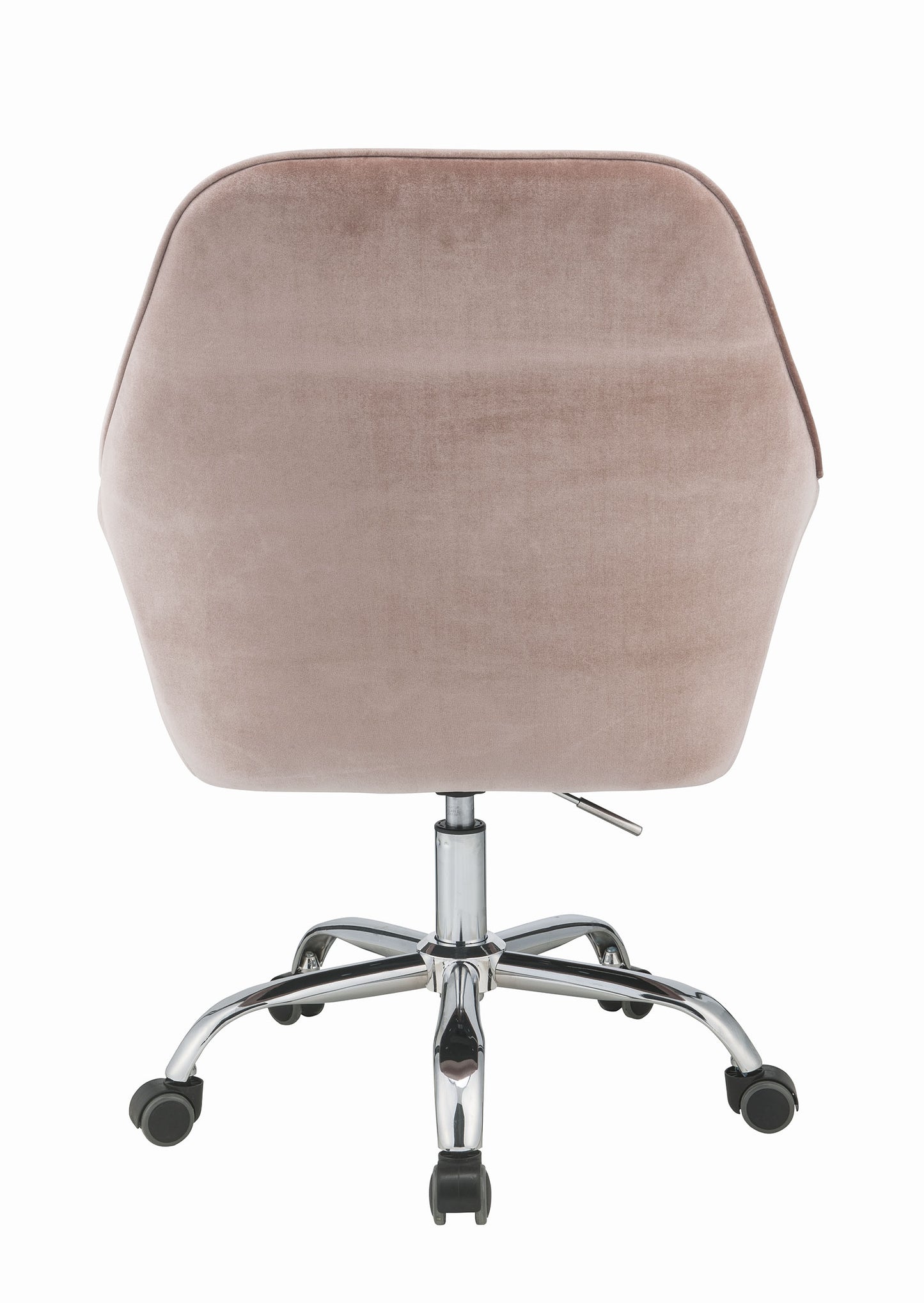 Stylish Mauve Rose Velvet Office Desk Chair on Wheels By Homeroots | Office Chairs | Modishstore - 5