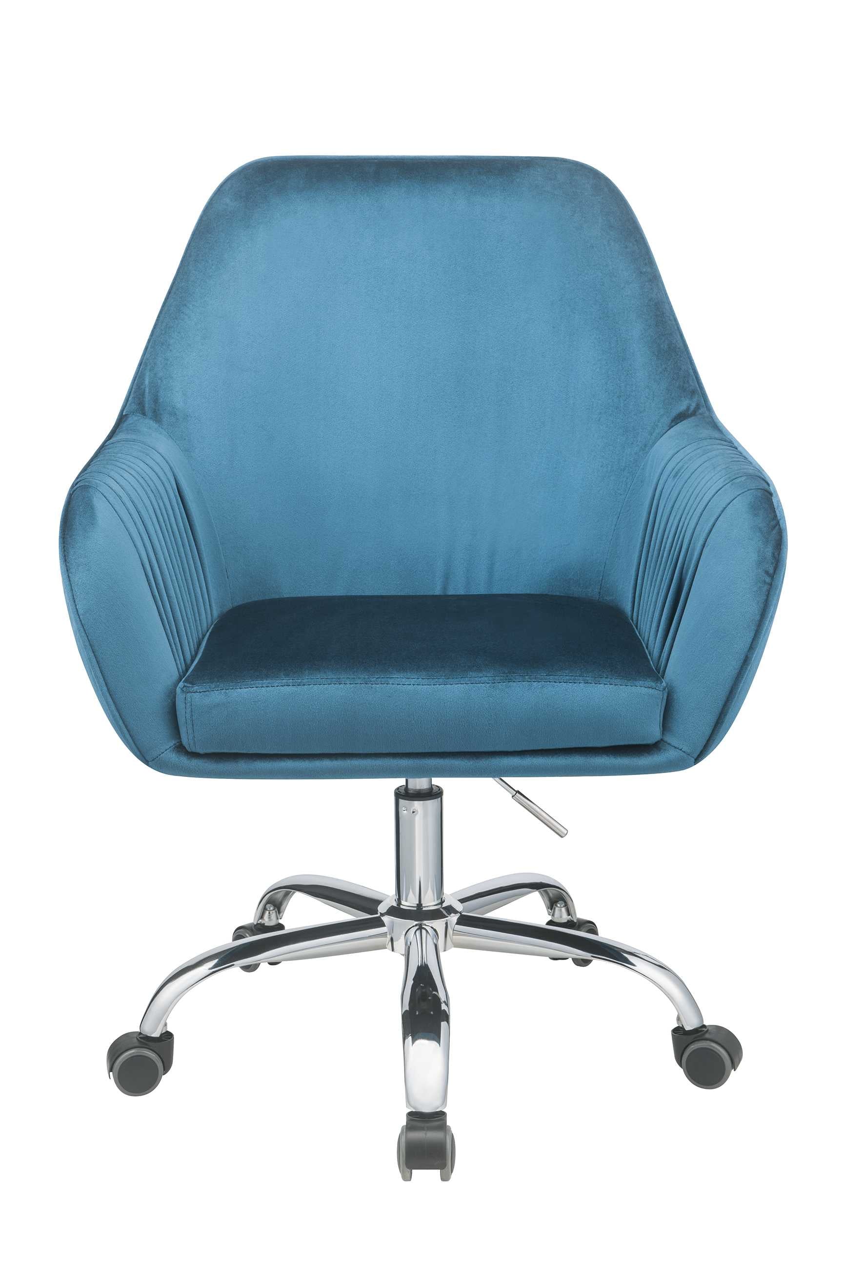 Peacock Velvet Office Chair By Homeroots | Office Chairs | Modishstore - 2