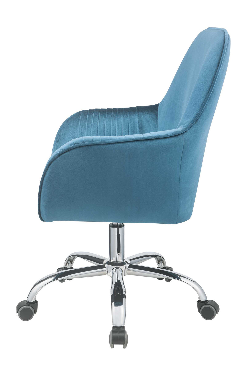 Peacock Velvet Office Chair By Homeroots | Office Chairs | Modishstore - 3