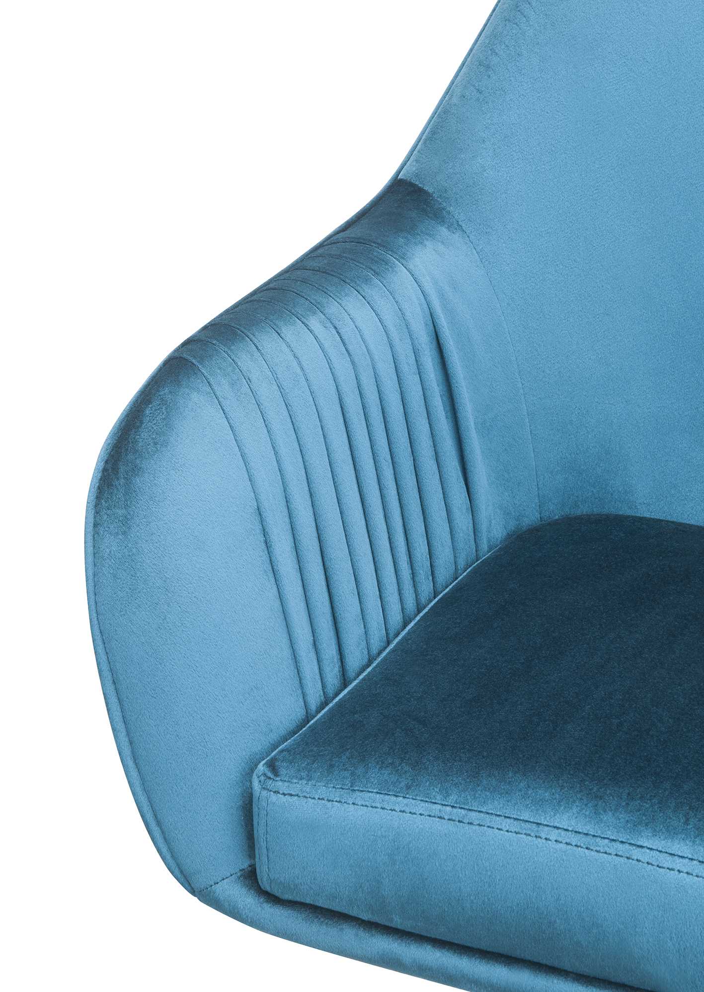 Peacock Velvet Office Chair By Homeroots | Office Chairs | Modishstore - 4