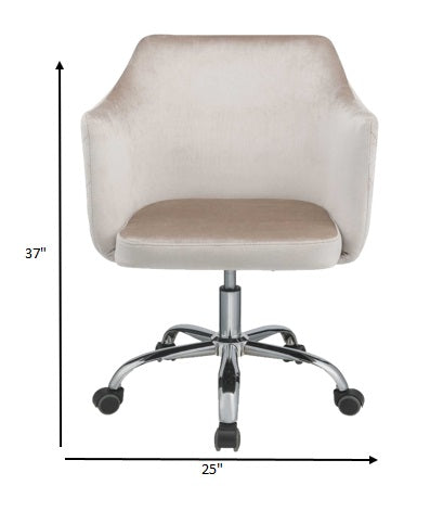Champagne Velvet Office Chair By Homeroots | Office Chairs | Modishstore - 6
