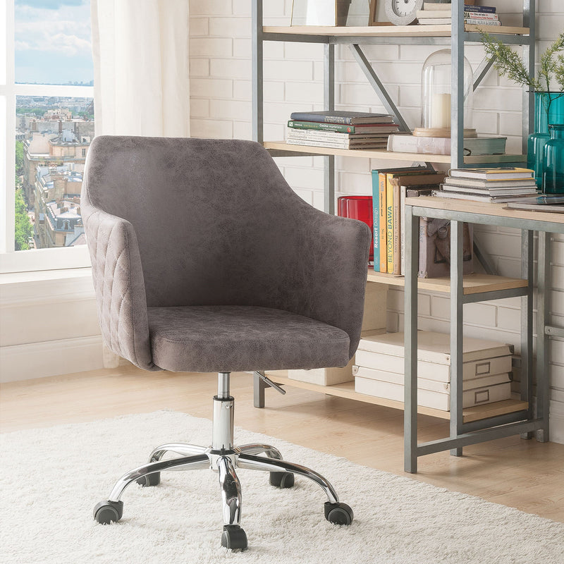 Dark Frey Antique Pu Office Chair By Homeroots | Office Chairs | Modishstore