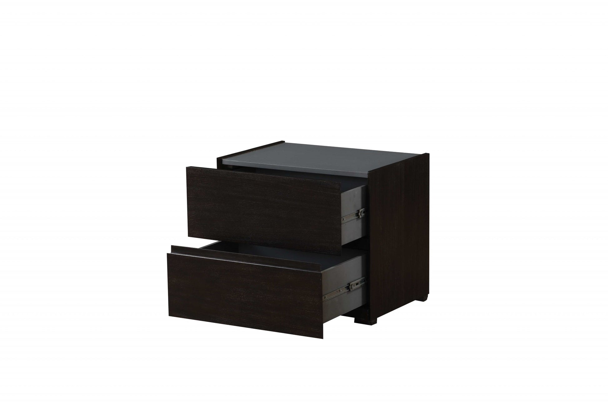 Dark Grey And Light Epresso Mdf Nightstand By Homeroots | Nightstands | Modishstore - 2