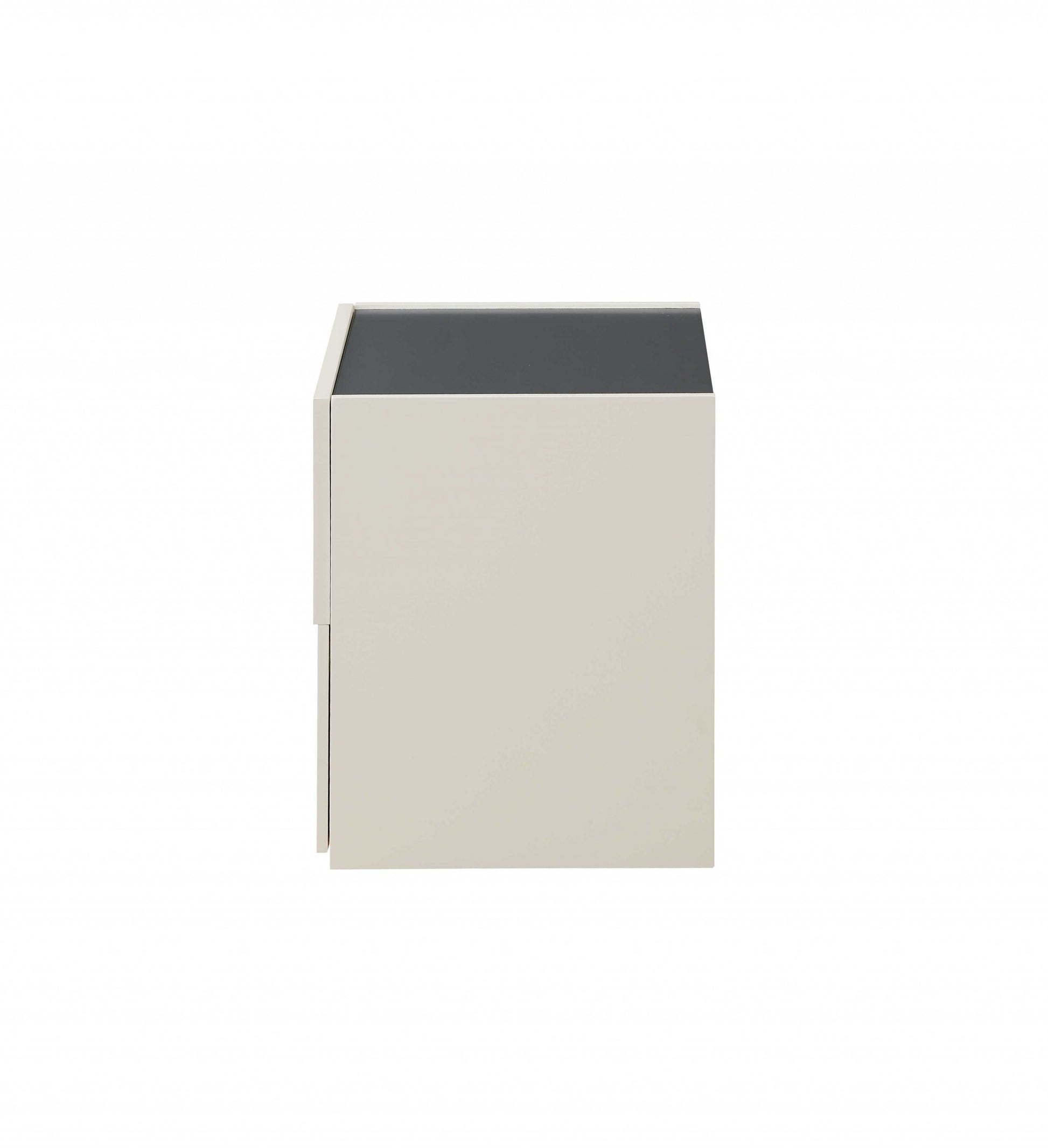 Cream White And Dark Grey Mdf Nightstand By Homeroots | Nightstands | Modishstore - 3