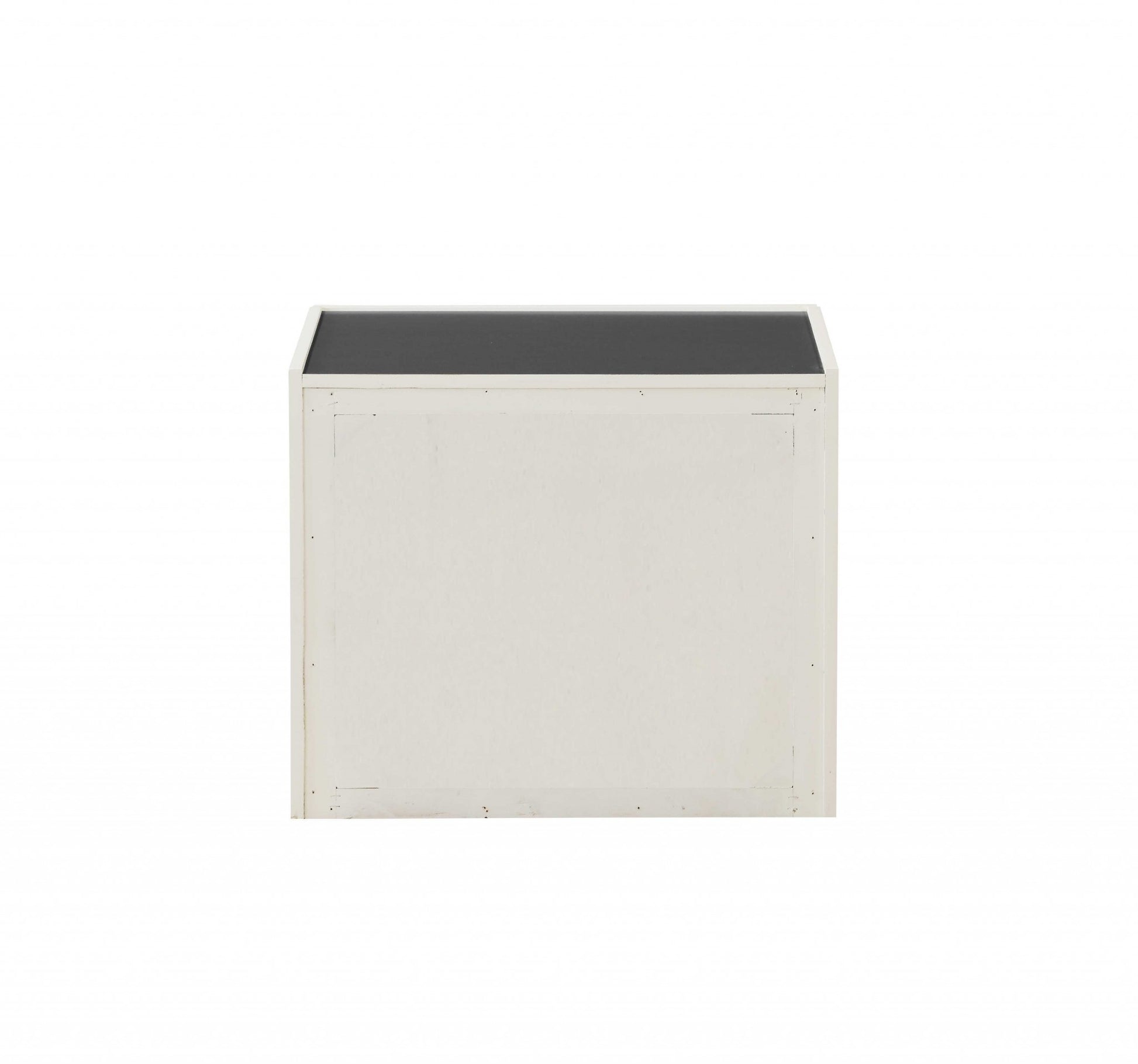 Cream White And Dark Grey Mdf Nightstand By Homeroots | Nightstands | Modishstore - 5