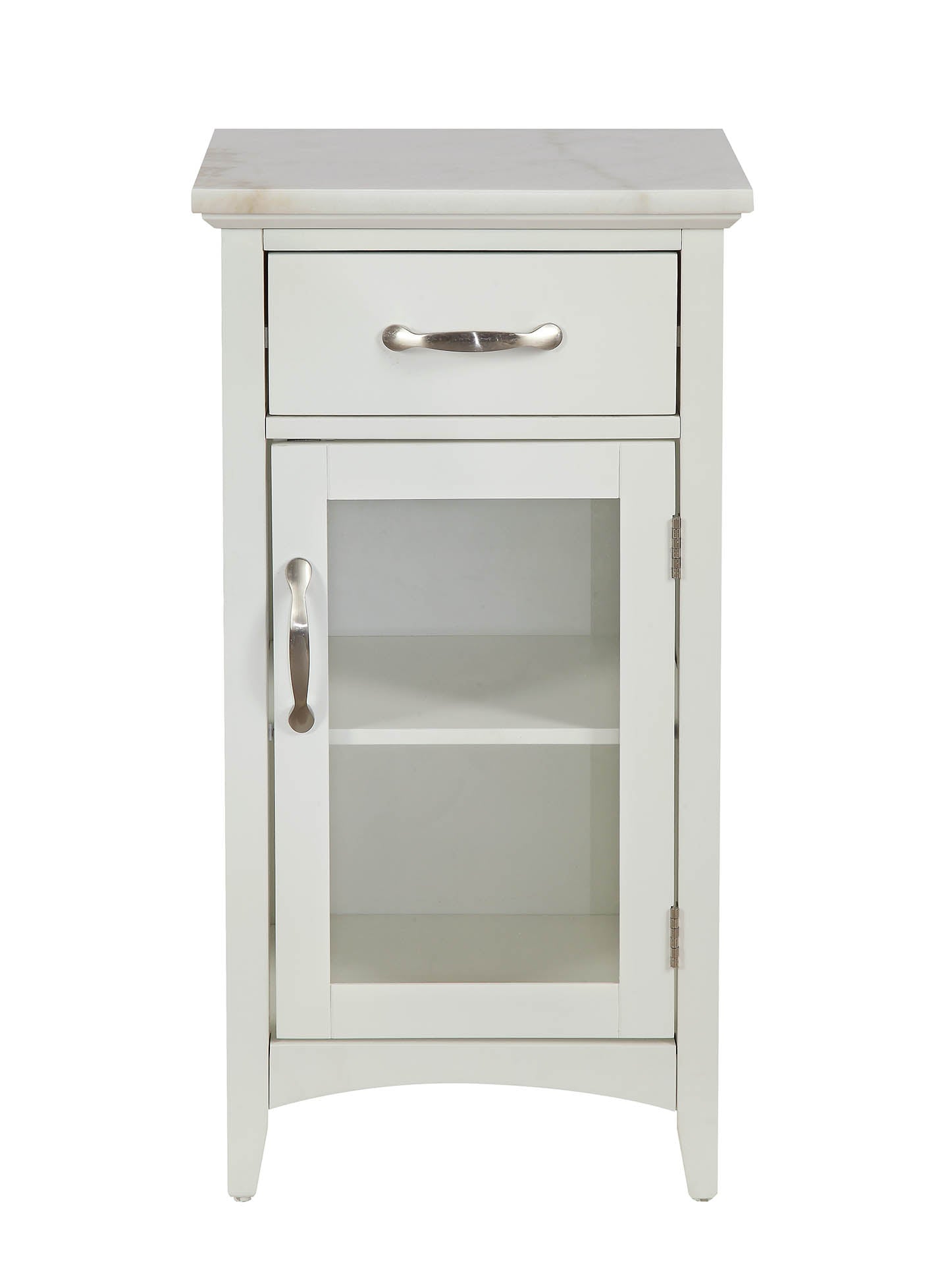 Compact Stylish White Marble Top Cabinet By Homeroots | Cabinets | Modishstore