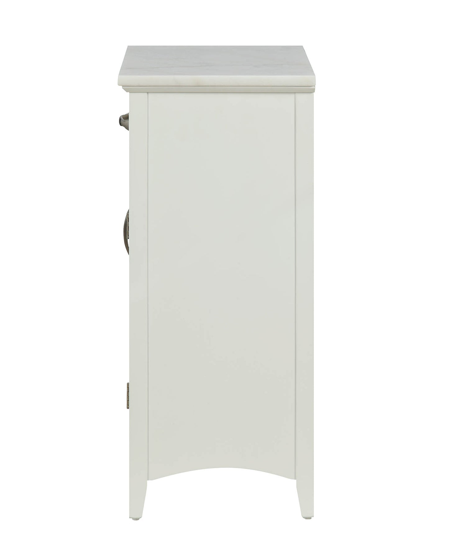 Compact Stylish White Marble Top Cabinet By Homeroots | Cabinets | Modishstore - 2