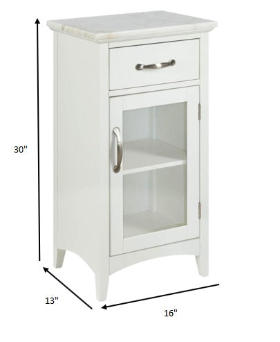 Compact Stylish White Marble Top Cabinet By Homeroots | Cabinets | Modishstore - 7