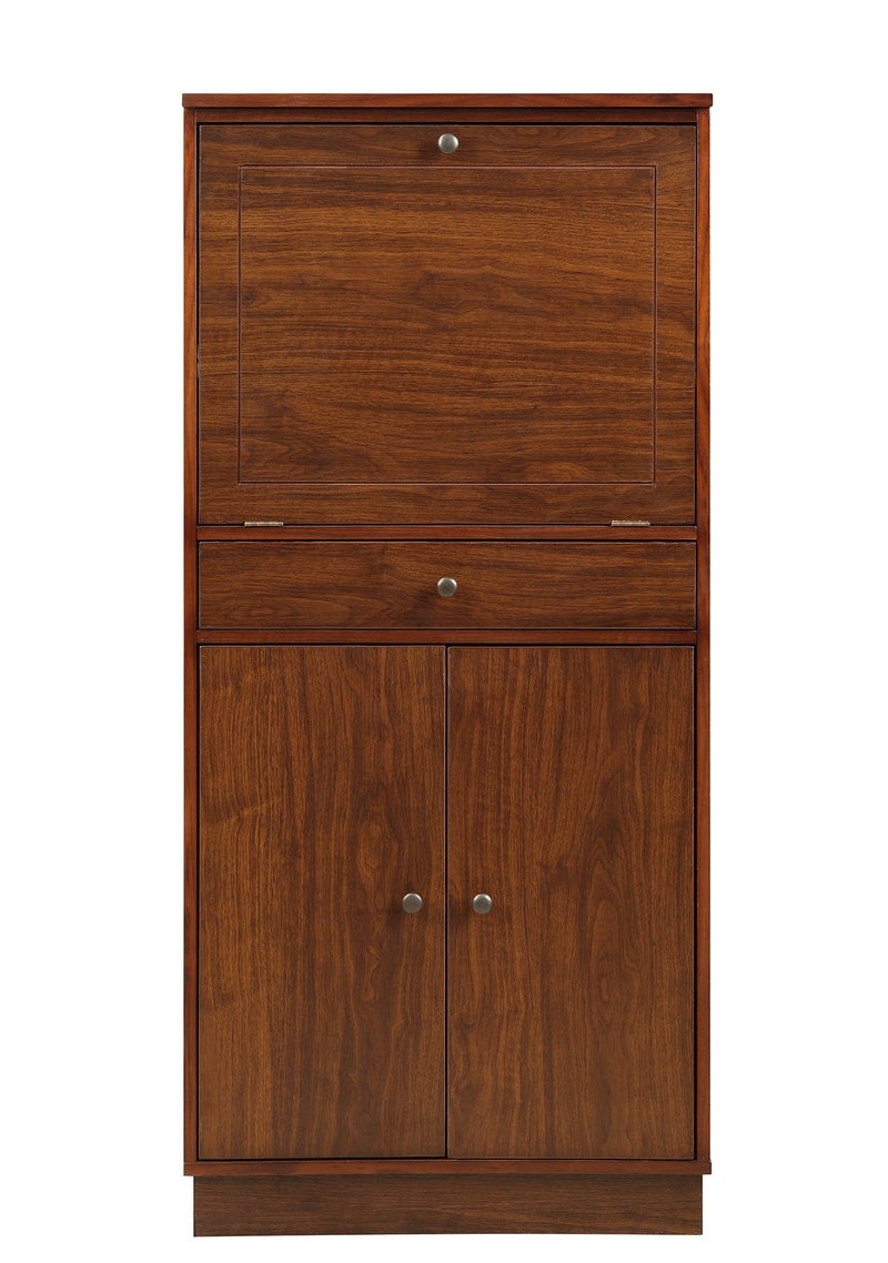 Walnut Mdf Wine Cabinet By Homeroots | Cabinets | Modishstore