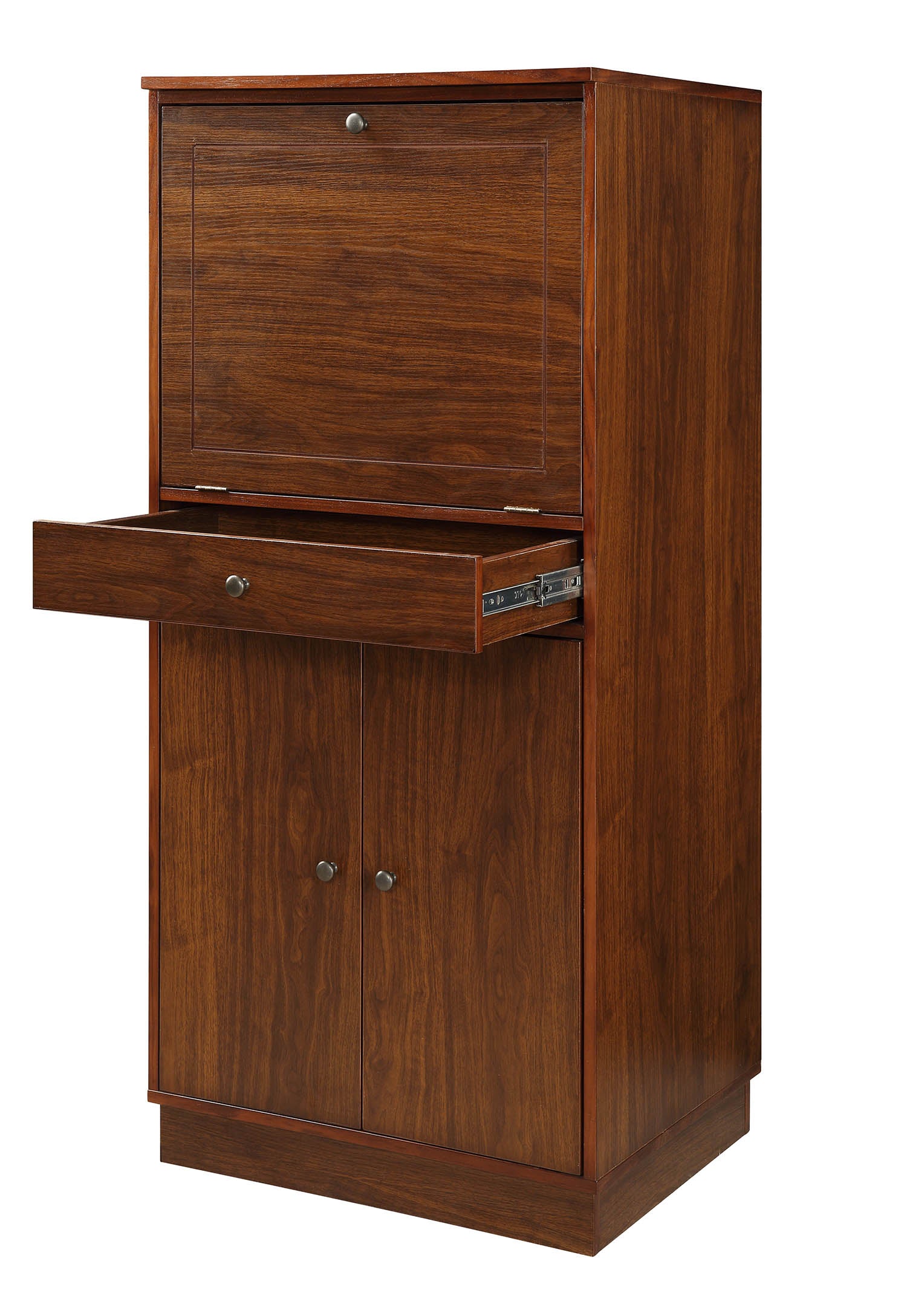 Walnut Mdf Wine Cabinet By Homeroots | Cabinets | Modishstore - 6