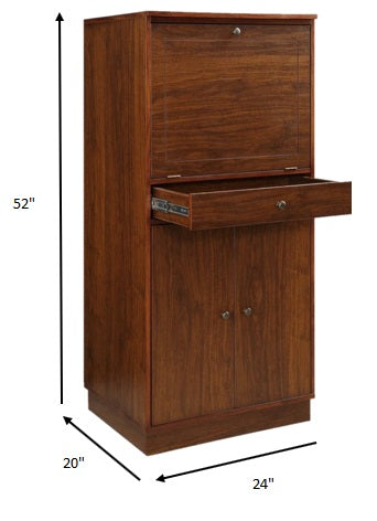 Walnut Mdf Wine Cabinet By Homeroots | Cabinets | Modishstore - 8