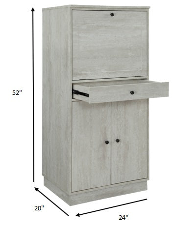 Antique White Mdf Wine Cabinet By Homeroots | Cabinets | Modishstore - 8