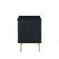 Contemporary Black And Brass Nightstand By Homeroots | Nightstands | Modishstore - 3
