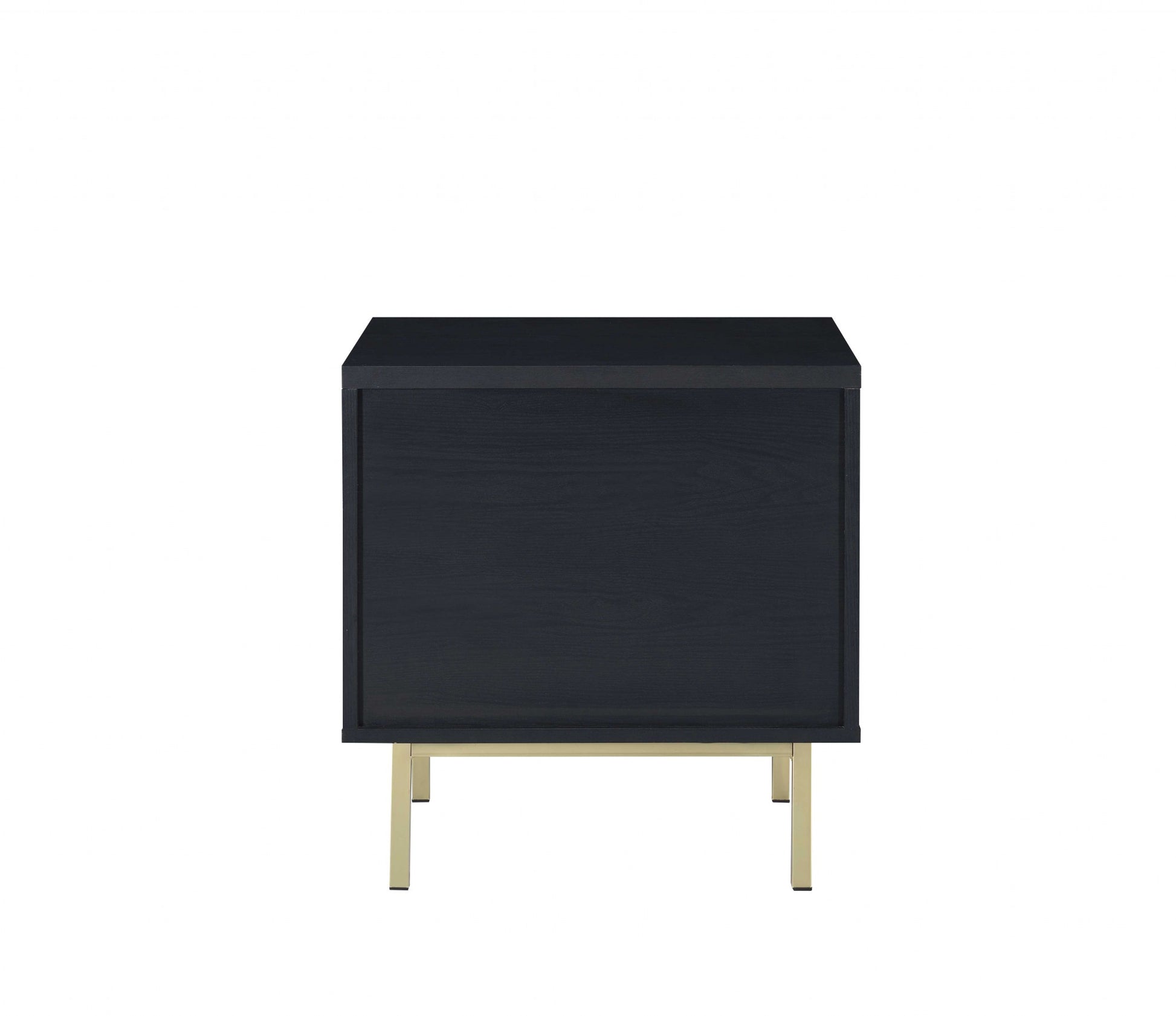 Contemporary Black And Brass Nightstand By Homeroots | Nightstands | Modishstore - 4