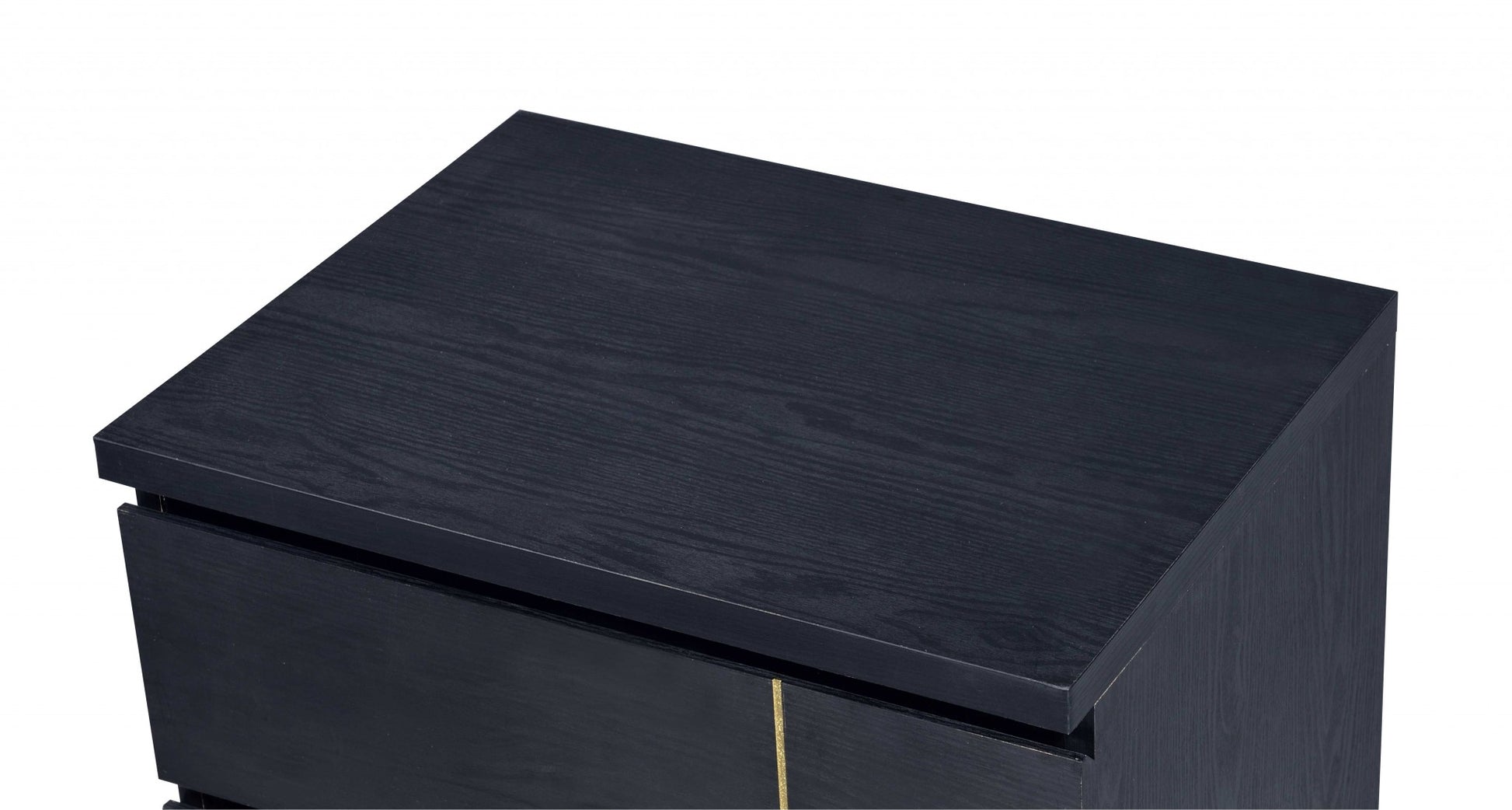 Contemporary Black And Brass Nightstand By Homeroots | Nightstands | Modishstore - 6