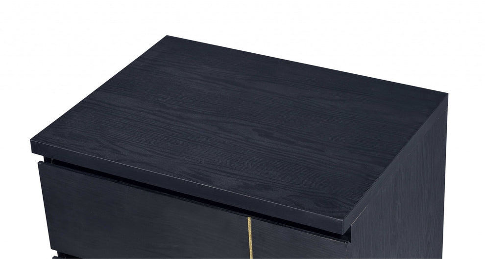Contemporary Black And Brass Nightstand By Homeroots | Nightstands | Modishstore - 6