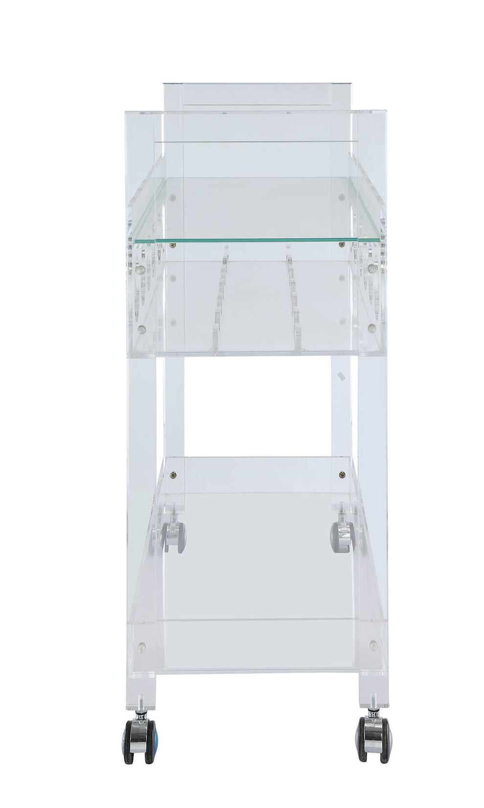 Clear Acrylic And Clear Glass Serving Cart By Homeroots | Bar Carts | Modishstore - 3