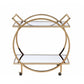 33' X 19' X 35' Champagne Metal Tube Serving Cart By Homeroots | Bar Carts | Modishstore - 3