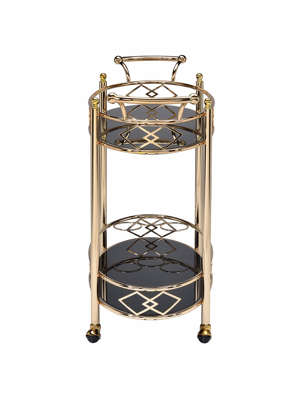 Gold Metal Serving Cart By Homeroots | Bar Carts | Modishstore - 3