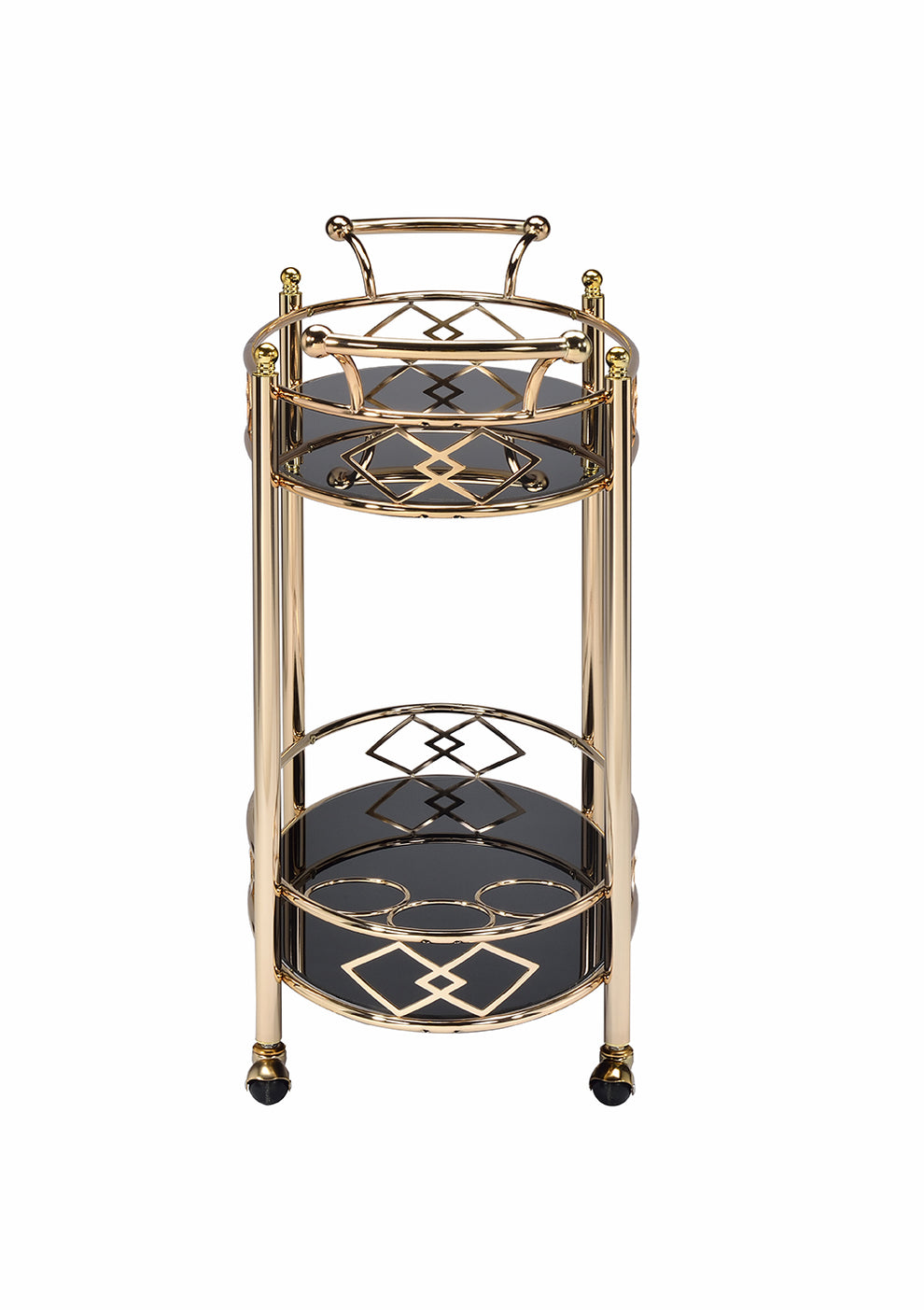 Gold Metal Serving Cart By Homeroots | Bar Carts | Modishstore - 4
