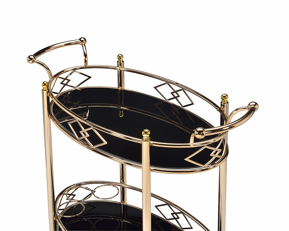 Gold Metal Serving Cart By Homeroots | Bar Carts | Modishstore - 5