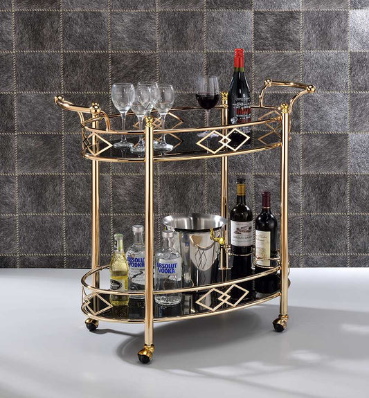 Gold Metal Serving Cart By Homeroots | Bar Carts | Modishstore