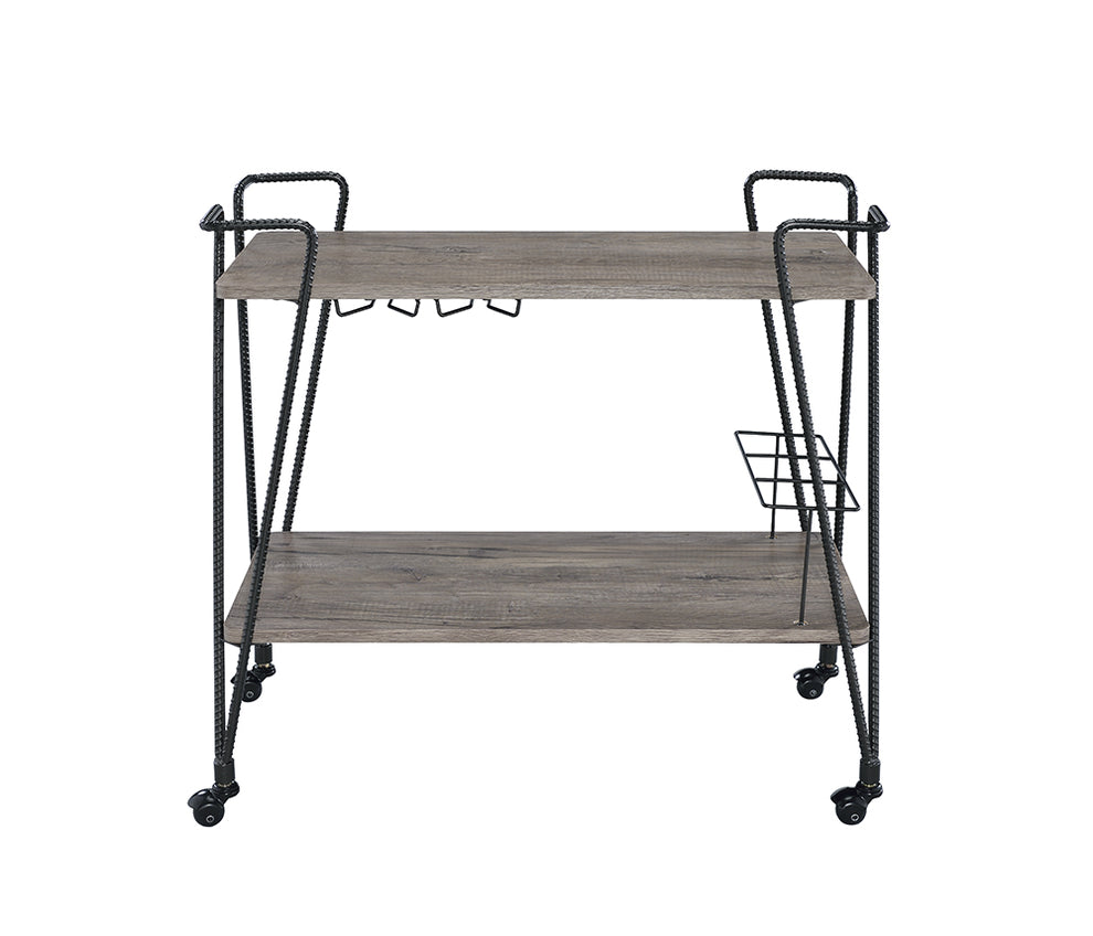 Black Metal Serving Cart By Homeroots - 319142 | Bar Carts | Modishstore - 2