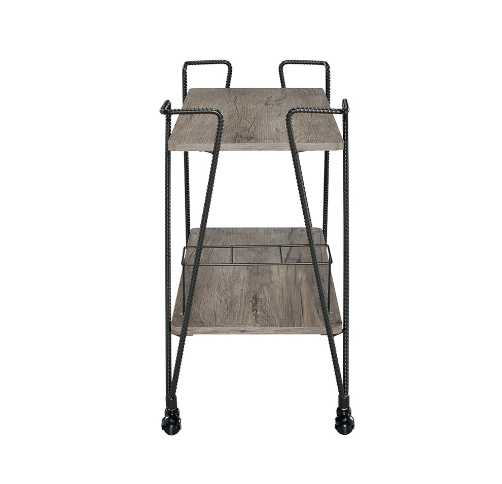 Black Metal Serving Cart By Homeroots - 319142 | Bar Carts | Modishstore - 3
