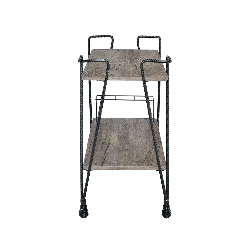 Black Metal Serving Cart By Homeroots - 319142 | Bar Carts | Modishstore - 4