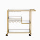 Gold And Clear Glass Serving Cart By Homeroots - 319143 | Bar Carts | Modishstore - 2