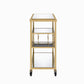 Gold And Clear Glass Serving Cart By Homeroots - 319143 | Bar Carts | Modishstore - 4