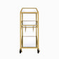 Gold And Clear Glass Serving Cart By Homeroots - 319143 | Bar Carts | Modishstore - 4