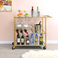 Gold And Clear Glass Serving Cart By Homeroots - 319143 | Bar Carts | Modishstore