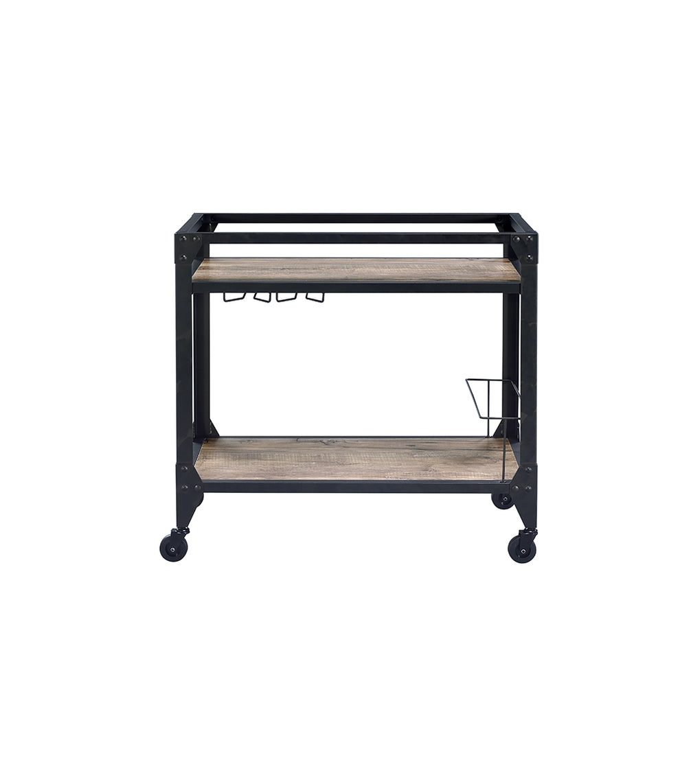 Black Metal Serving Cart By Homeroots - 319144 | Bar Carts | Modishstore - 2