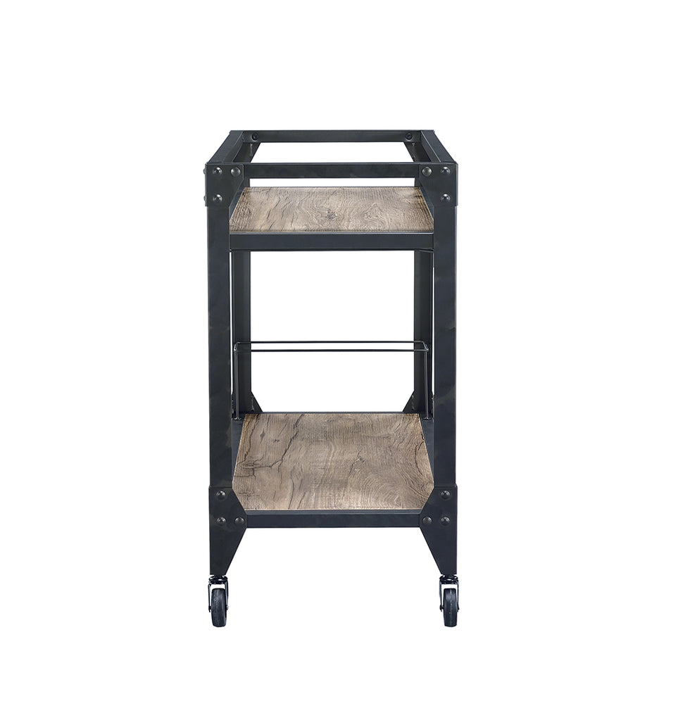 Black Metal Serving Cart By Homeroots - 319144 | Bar Carts | Modishstore - 3