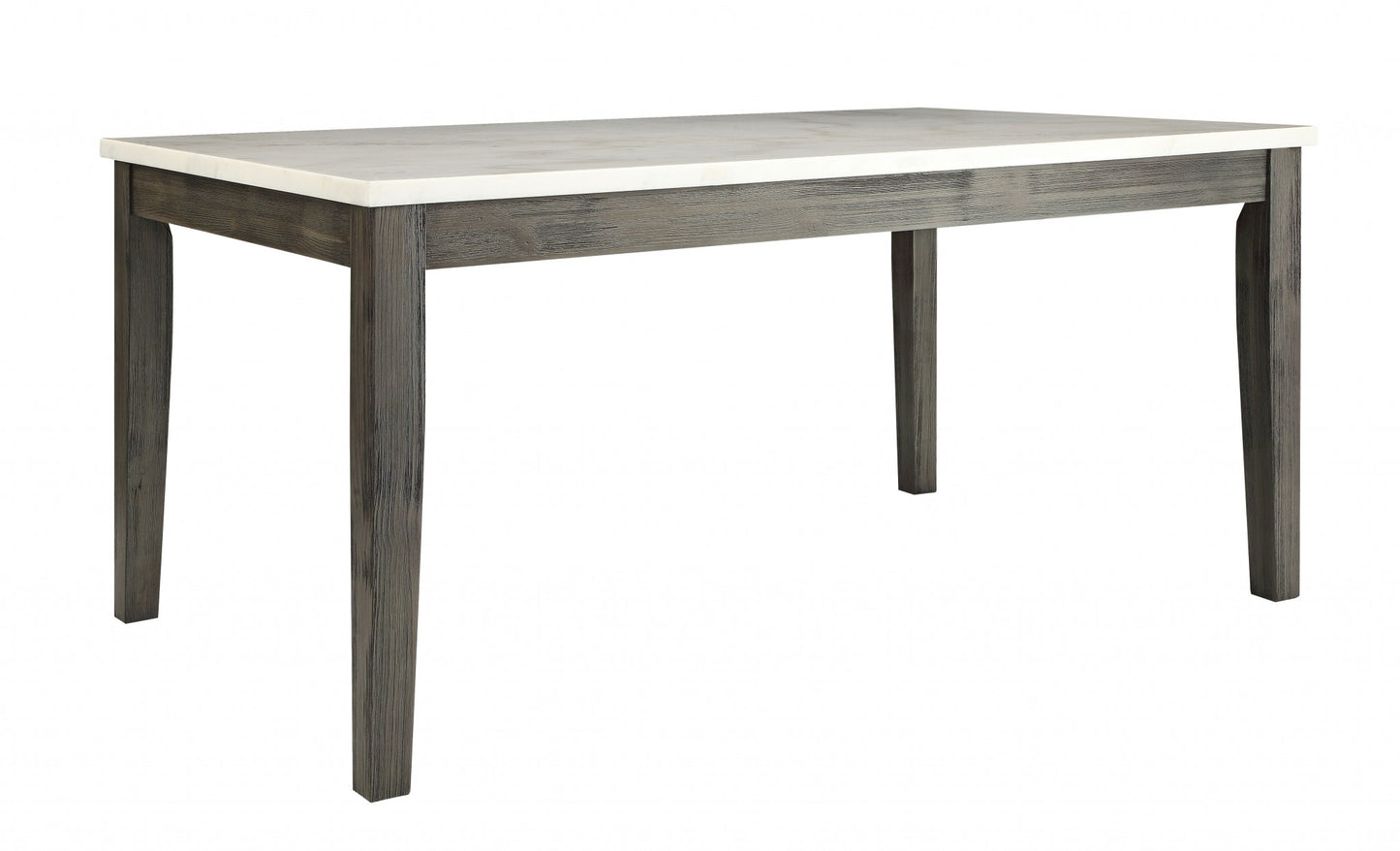 White Marble And Gray Oak Dining Table By Homeroots