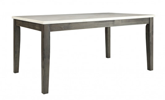 White Marble And Gray Oak Dining Table By Homeroots | Dining Tables | Modishstore