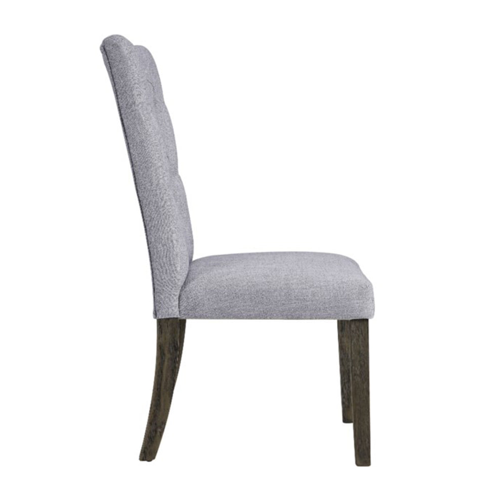 2Pc Gray Fabric And Gray Oak Side Chair By Homeroots | Dining Chairs | Modishstore - 3