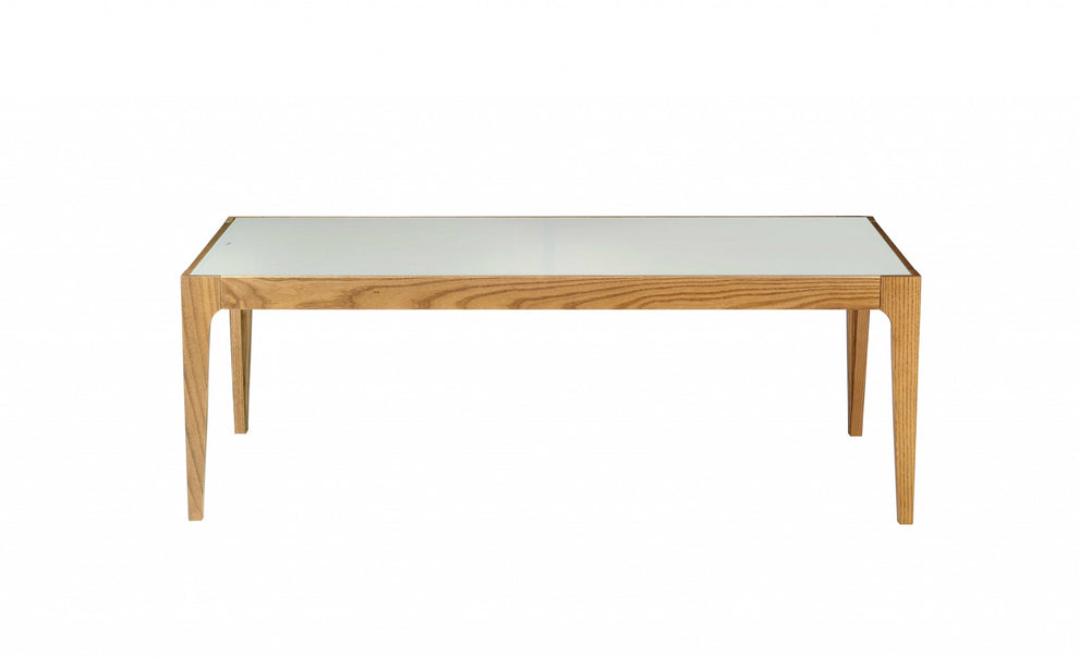 Natural And Frost Glass Coffee Table By Homeroots | Coffee Tables | Modishstore - 2