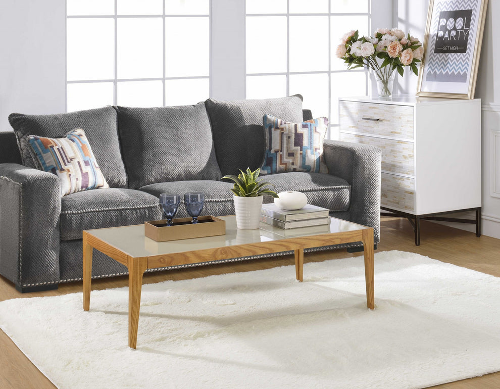 Natural And Frost Glass Coffee Table By Homeroots | Coffee Tables | Modishstore - 3