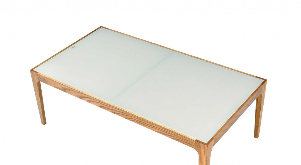 Natural And Frost Glass Coffee Table By Homeroots | Coffee Tables | Modishstore - 5