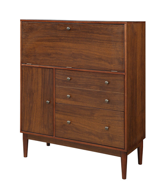 Walnut Solid Wood Desk By Homeroots - 319172 | Desks | Modishstore