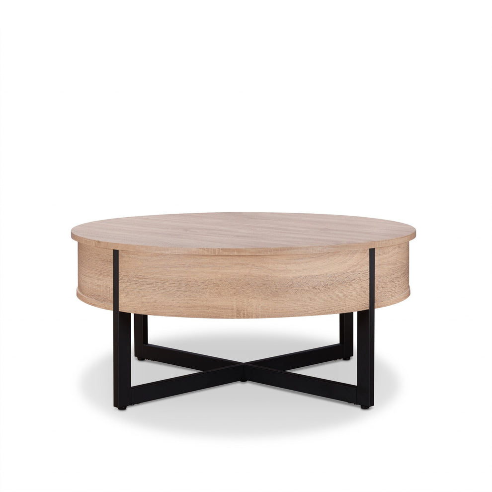 Natural And Black Particle Board Coffee Table By Homeroots - 319174 | Coffee Tables | Modishstore - 2