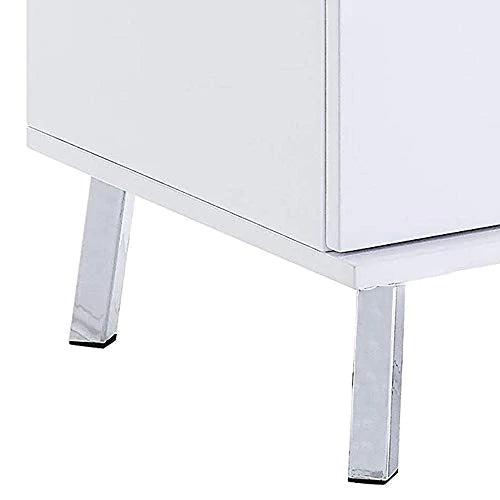 Transitional Wooden Dual Tone End Table With 2 Drawers, White And Brown - Bm221389 By Benzara | End Tables |  Modishstore  - 3