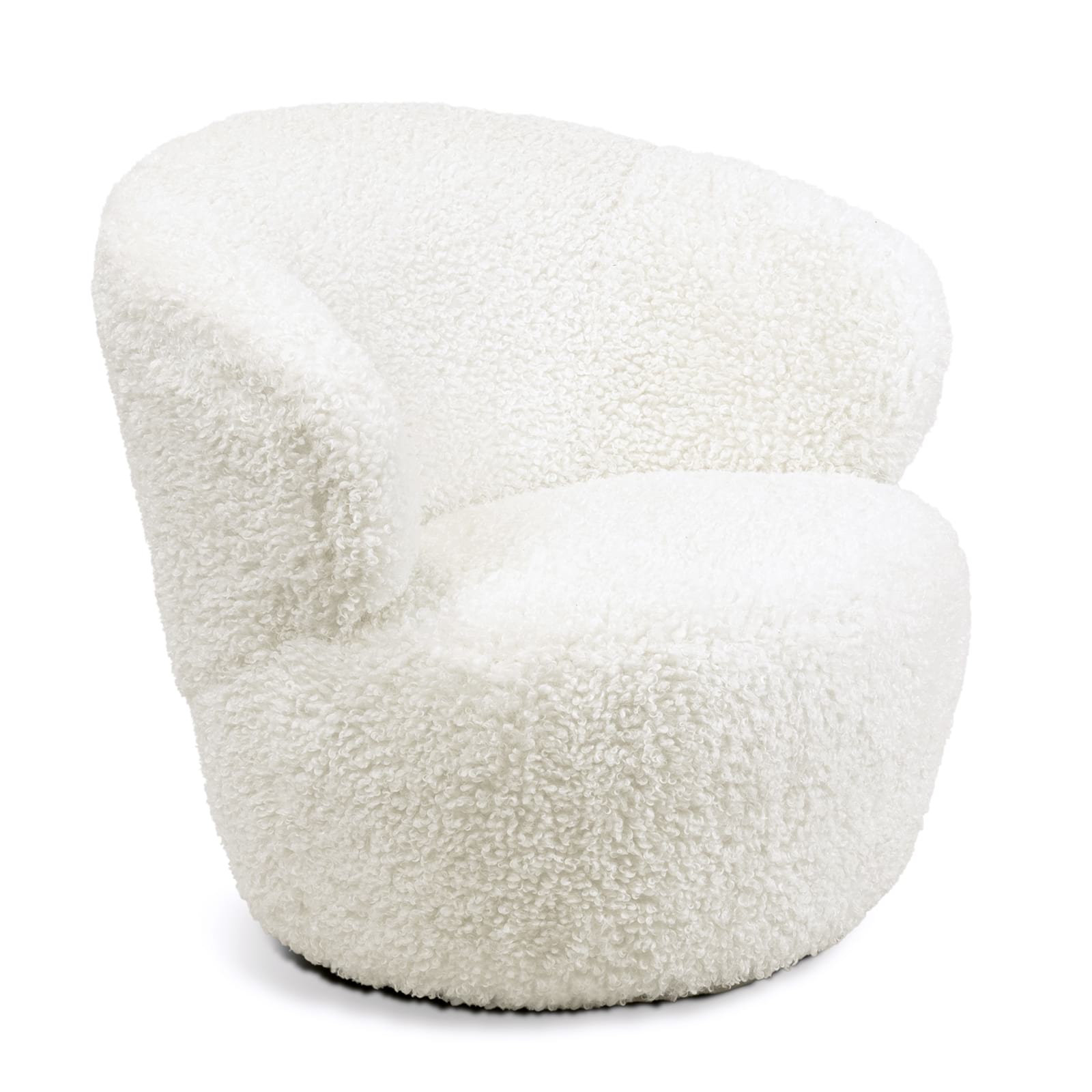 Myra Swivel Chair Boucle Faux Wool By Regina Andrew | Armchairs | Modishstore - 2