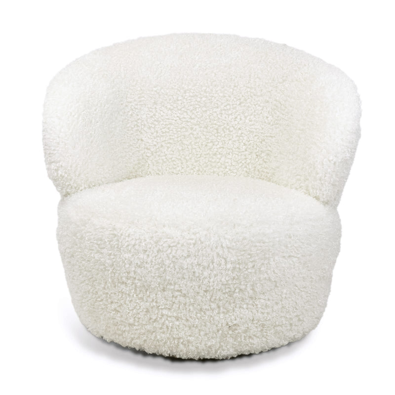 Myra Swivel Chair Boucle Faux Wool By Regina Andrew | Armchairs | Modishstore
