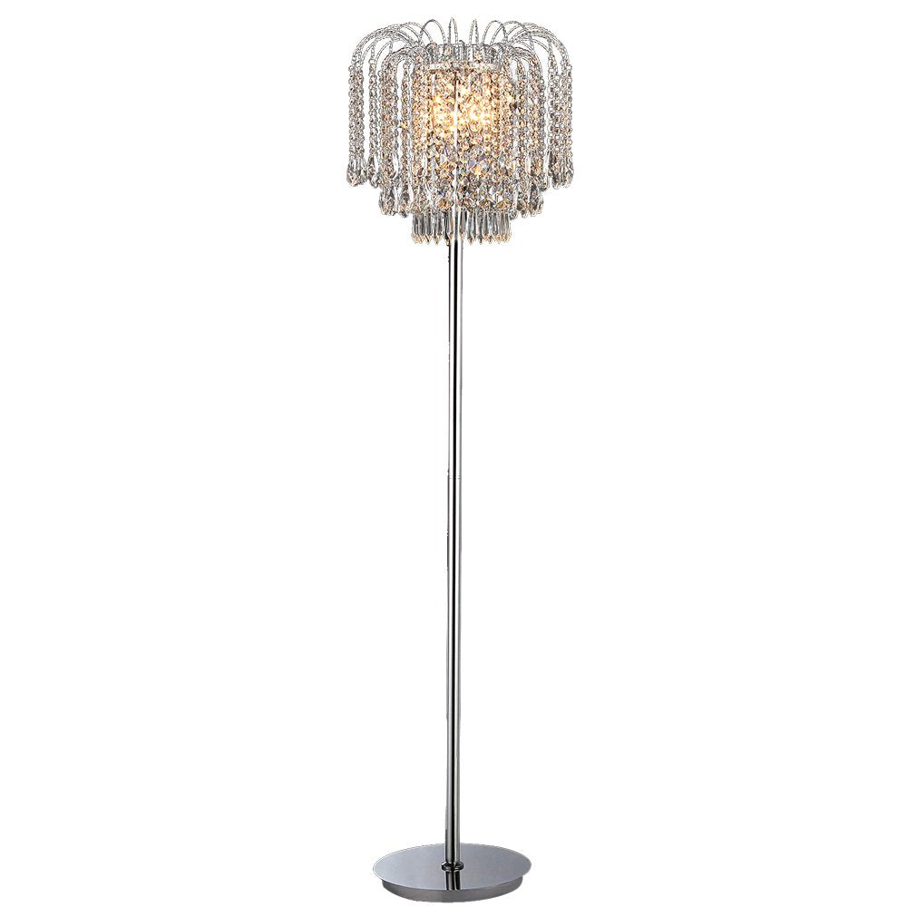 Xyrisse 4-light Crystal 58-inch Chrome Floor Lamp By Homeroots | Floor Lamps | Modishstore