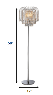 Xyrisse 4-light Crystal 58-inch Chrome Floor Lamp By Homeroots | Floor Lamps | Modishstore - 2