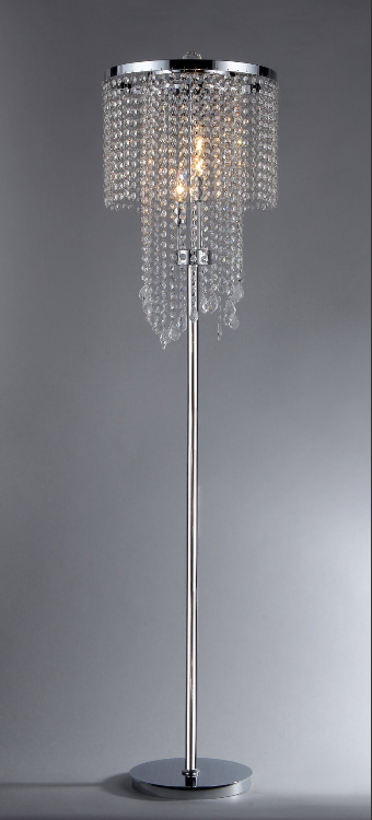 Chrome and Crystal Floor Lamp By Homeroots | Floor Lamps | Modishstore - 2
